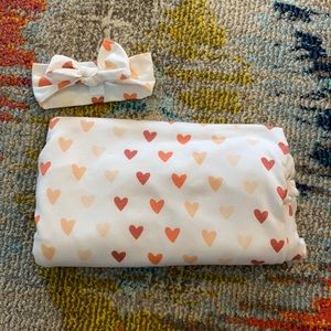 Copper Pearl Swaddle and matching headband ❤️